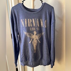 NIRVANA Blue Graphic Women's Sweater